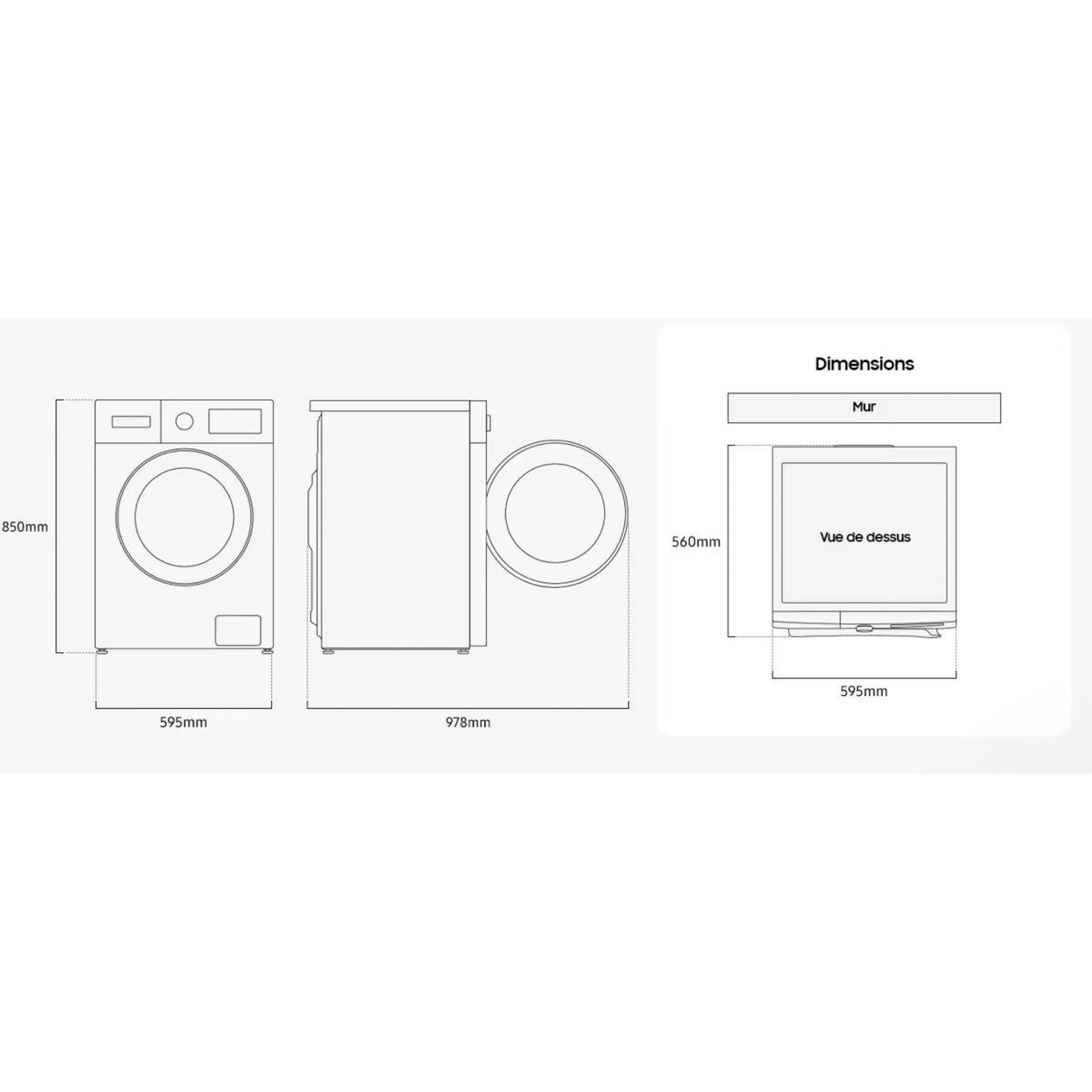 Voir la diapositive 5 : Samsung Lave linge compact ww80fg3m05aw - 8 kg - 1400 tr/min - classe a - moteur induction