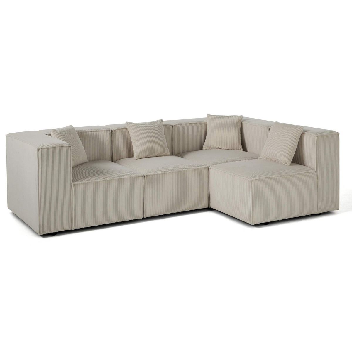 LISA DESIGN Arty - canapé modulable d'angle droit 4 places - en velours côtelé