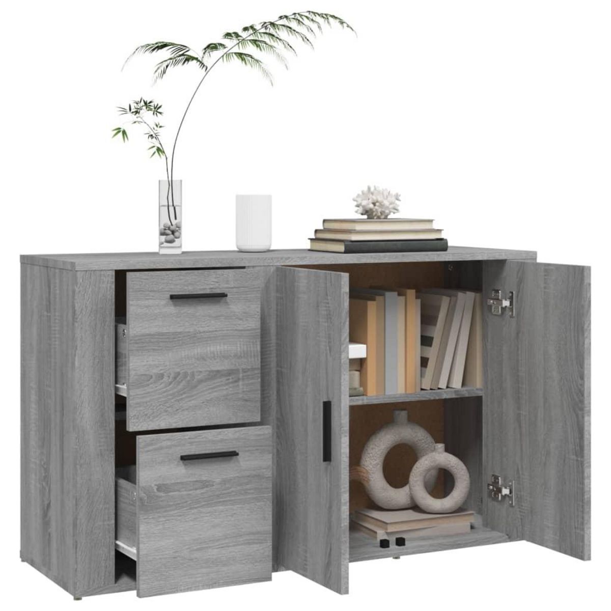 VIDAXL Buffet Sonoma gris 100x33x59,5 cm Bois d'ingenierie
