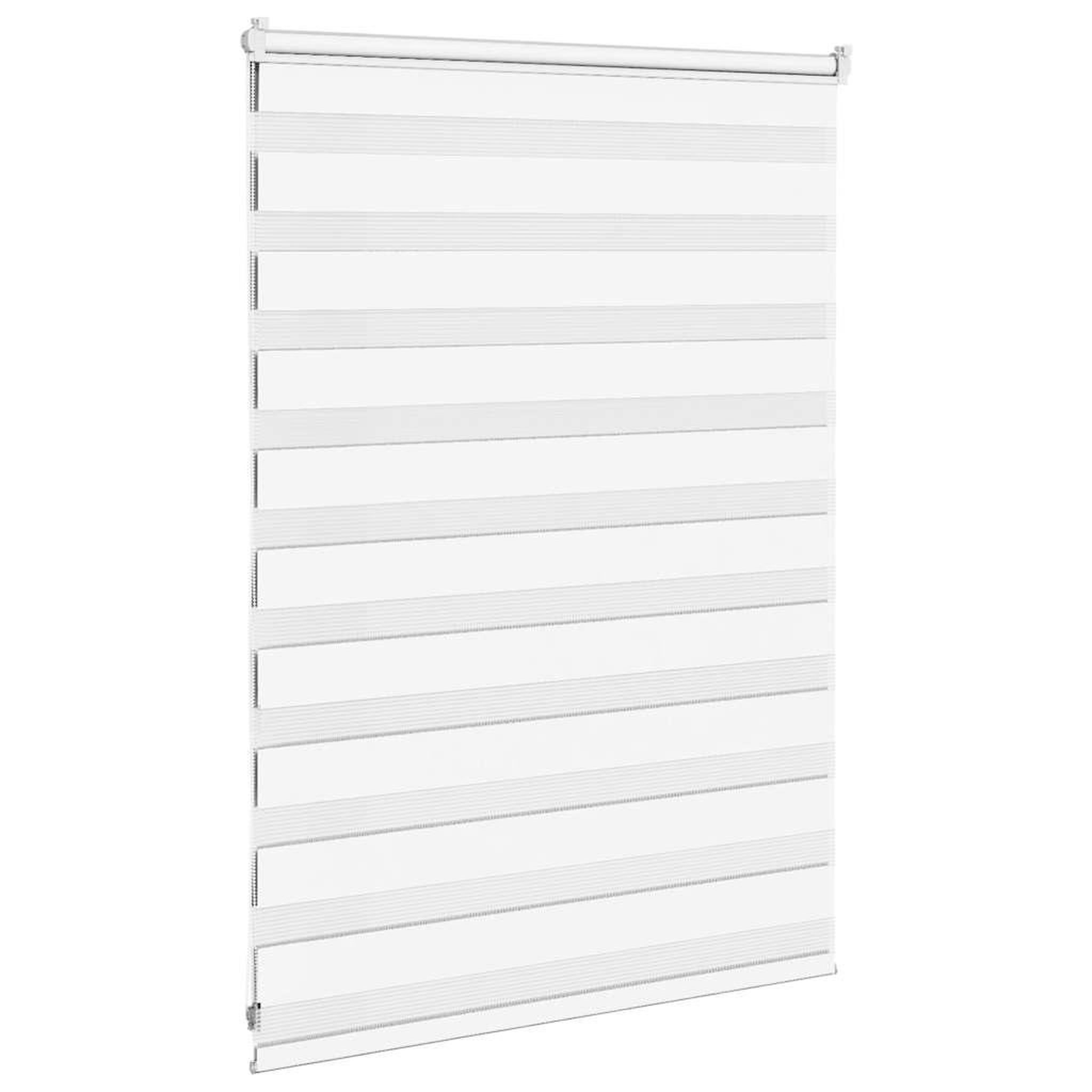 Voir la diapositive 4 : VIDAXL Store zebre blanc 115x100 cm largeur du tissu 110,9cm polyester