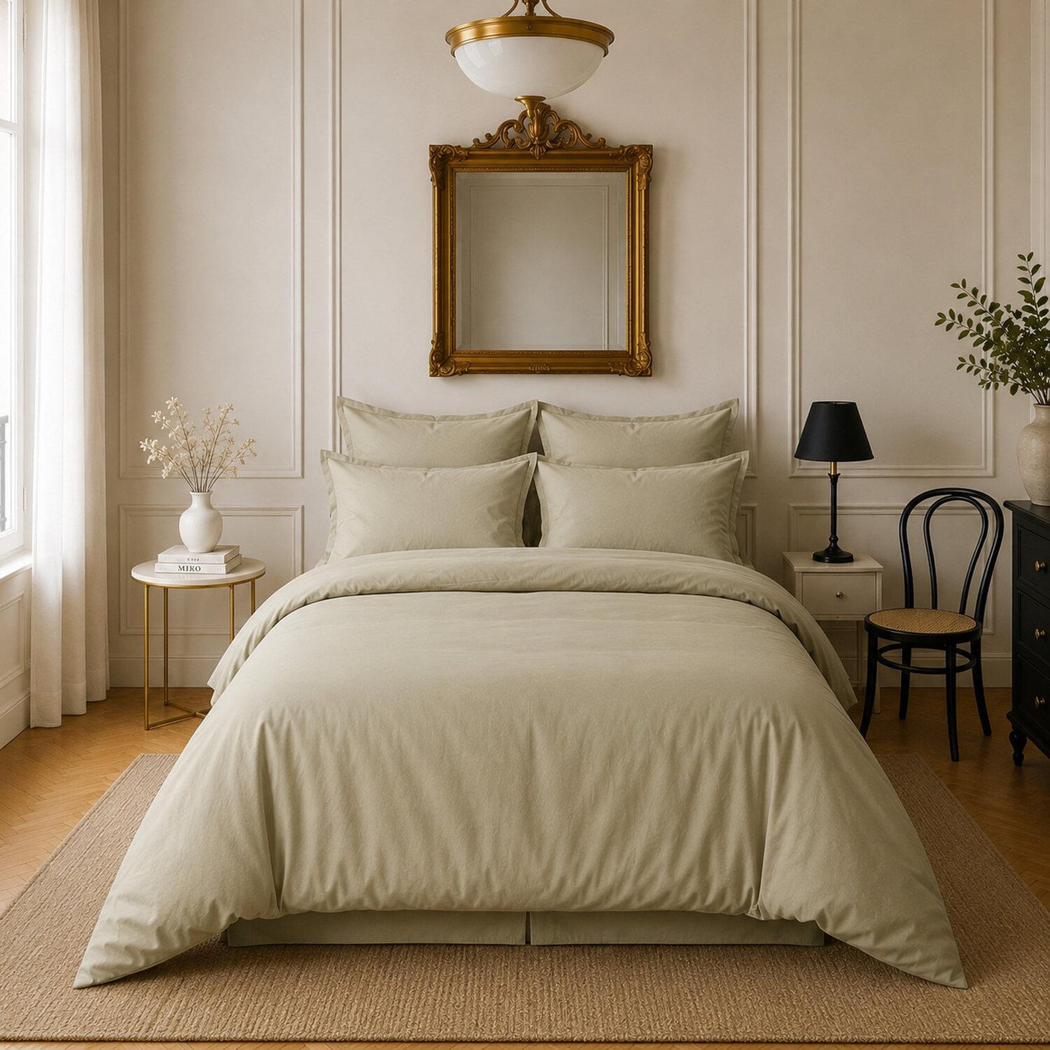Voir la diapositive 1 : BATON ROUGE Housse de couette 100% satin de coton 105 fils uni
