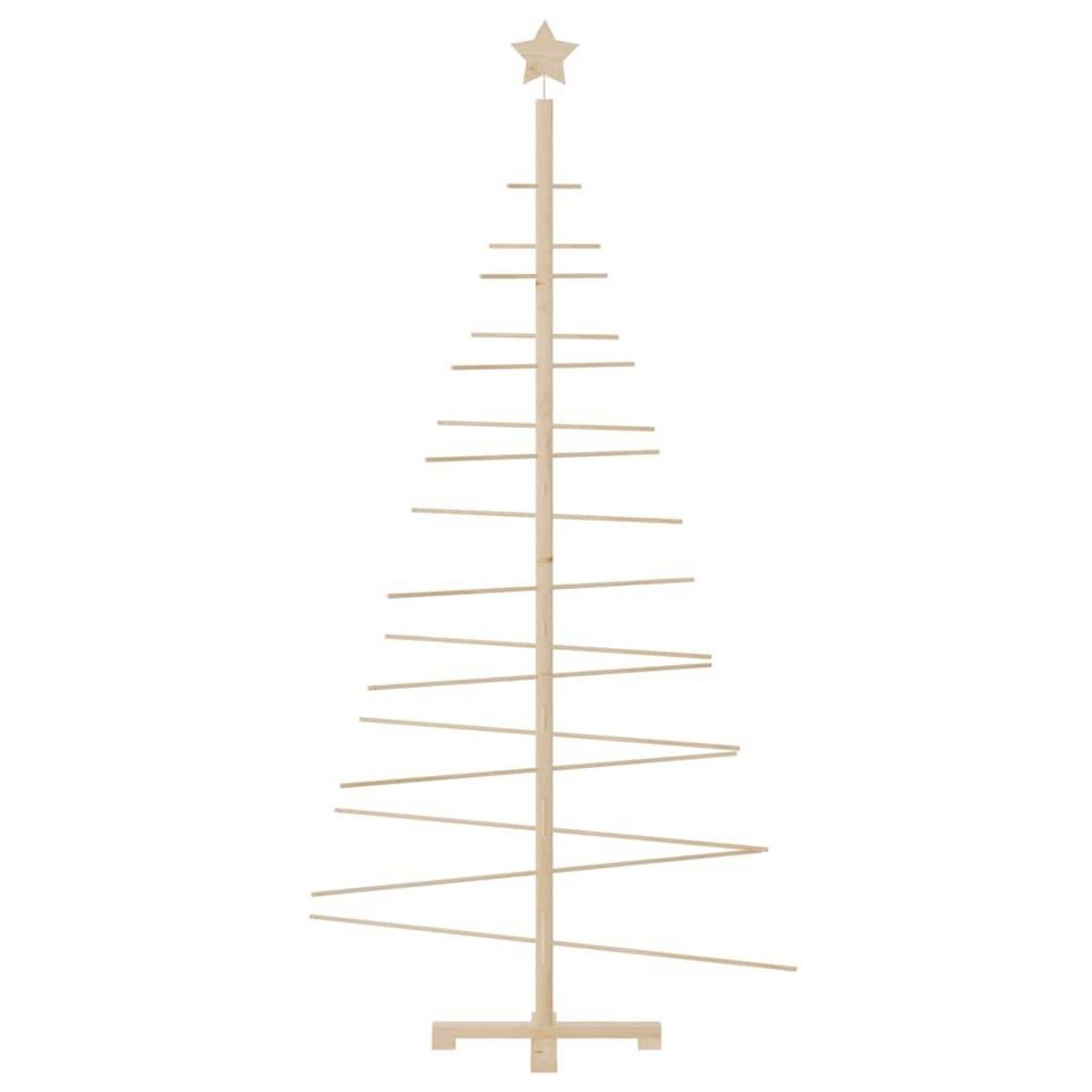 VIDAXL Arbre de Noël en bois pour decoration 180 cm bois massif de pin