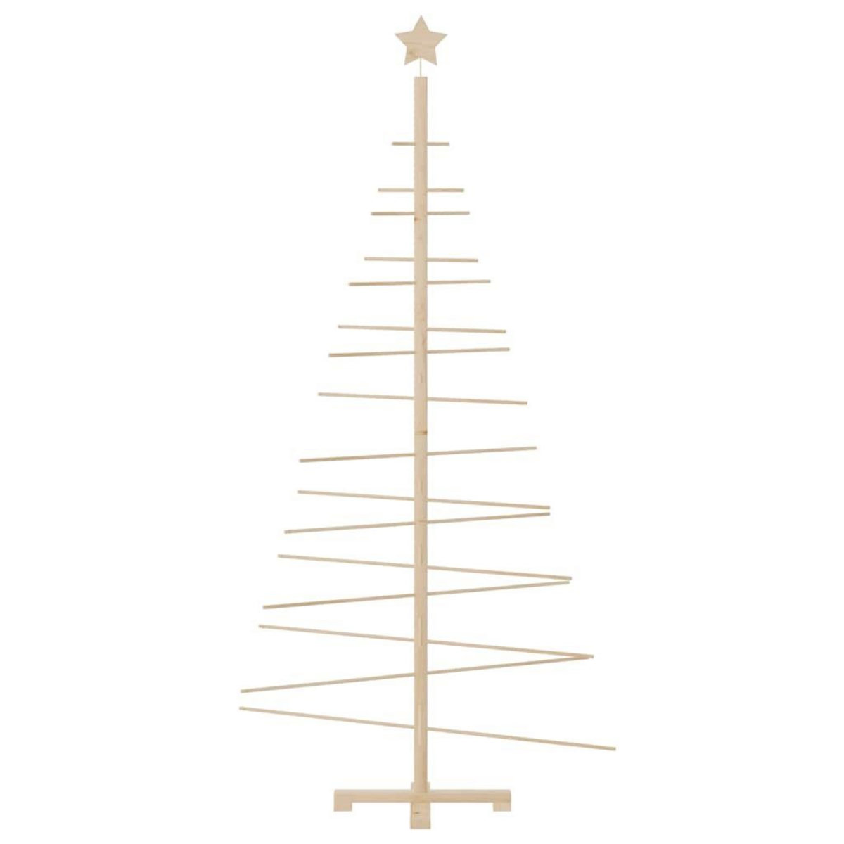 VIDAXL Arbre de Noël en bois pour decoration 180 cm bois massif de pin