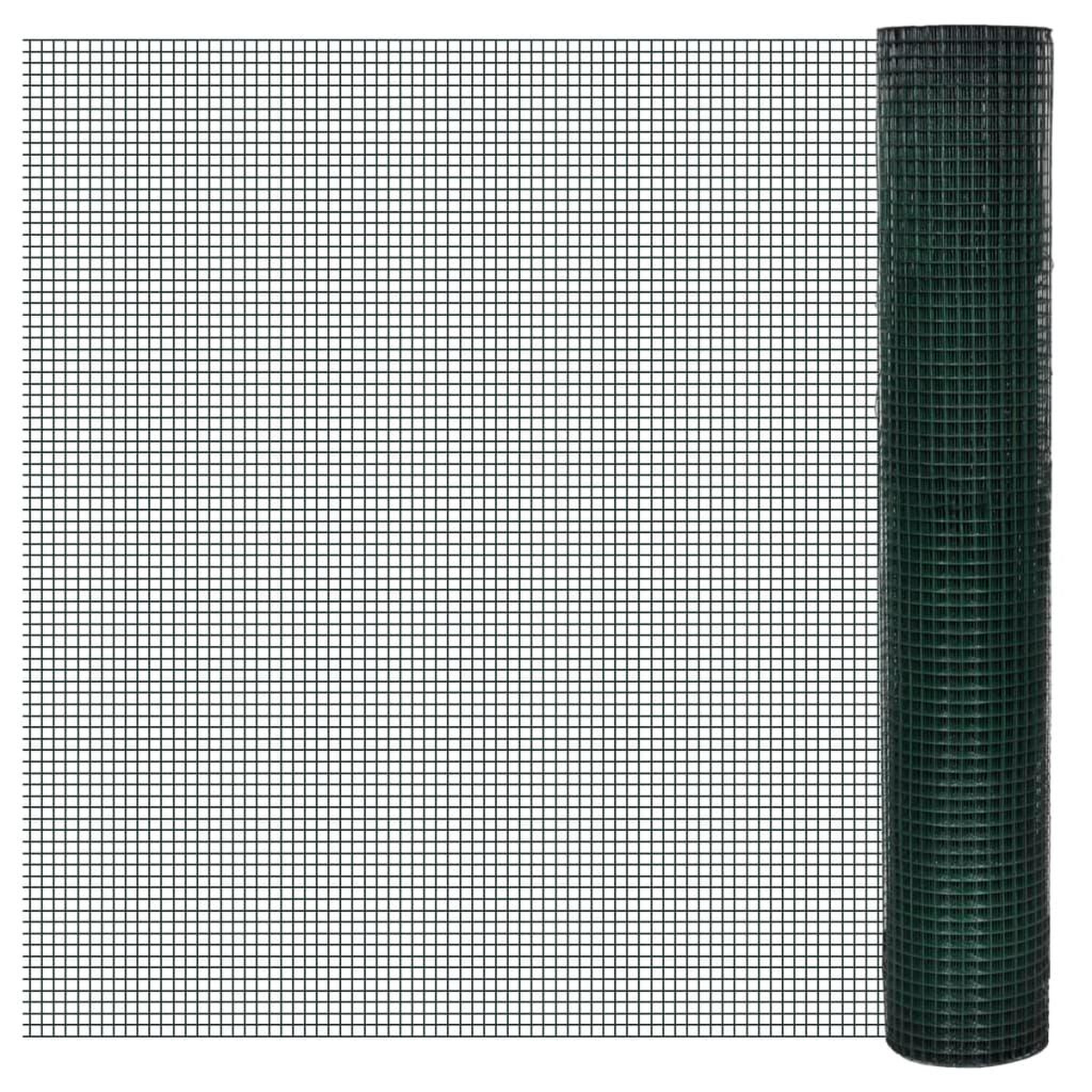 VIDAXL Grillage Acier galvanise et revetement en PVC 25 x 1 m Vert