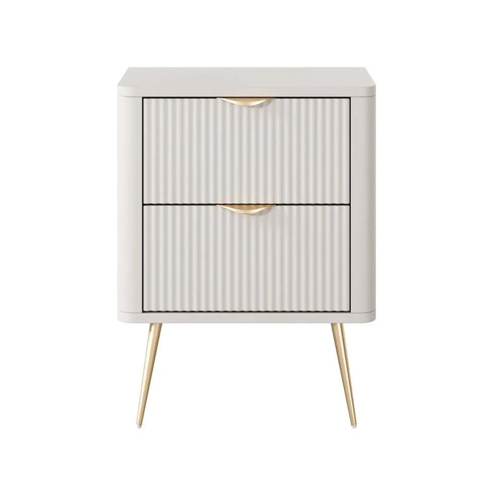 CASANOVA PARIS Joudy - table de chevet 63cmeffet rainuré. Coloris disponibles : Blanc, Noir, Beige