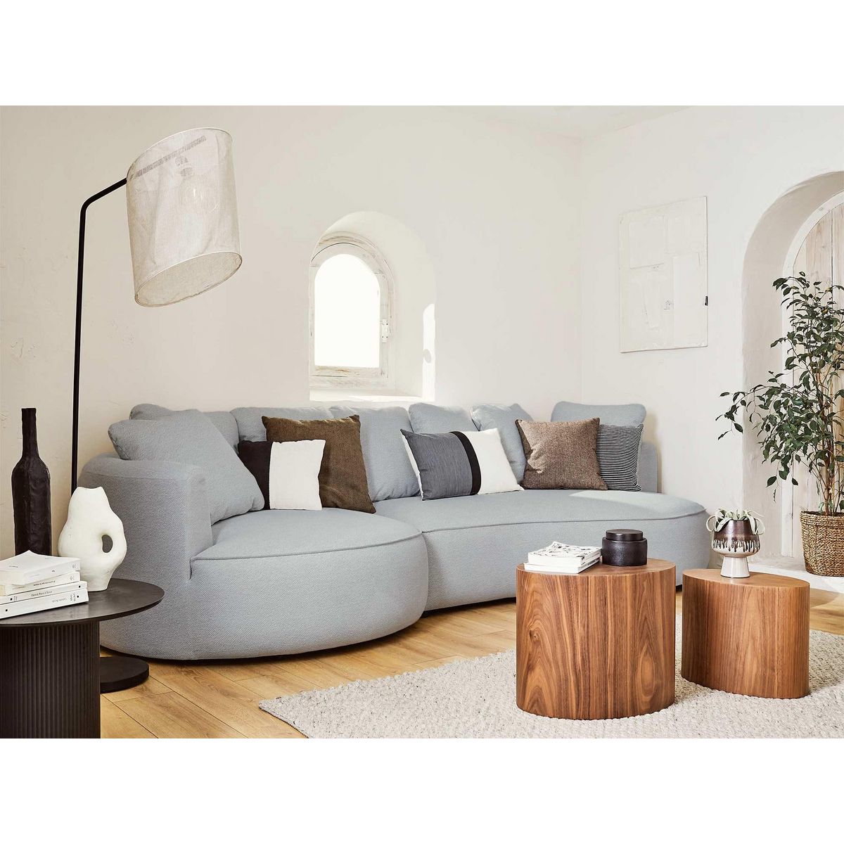 LISA DESIGN Hibiscus - canapé d'angle gauche 4 places - en tissu