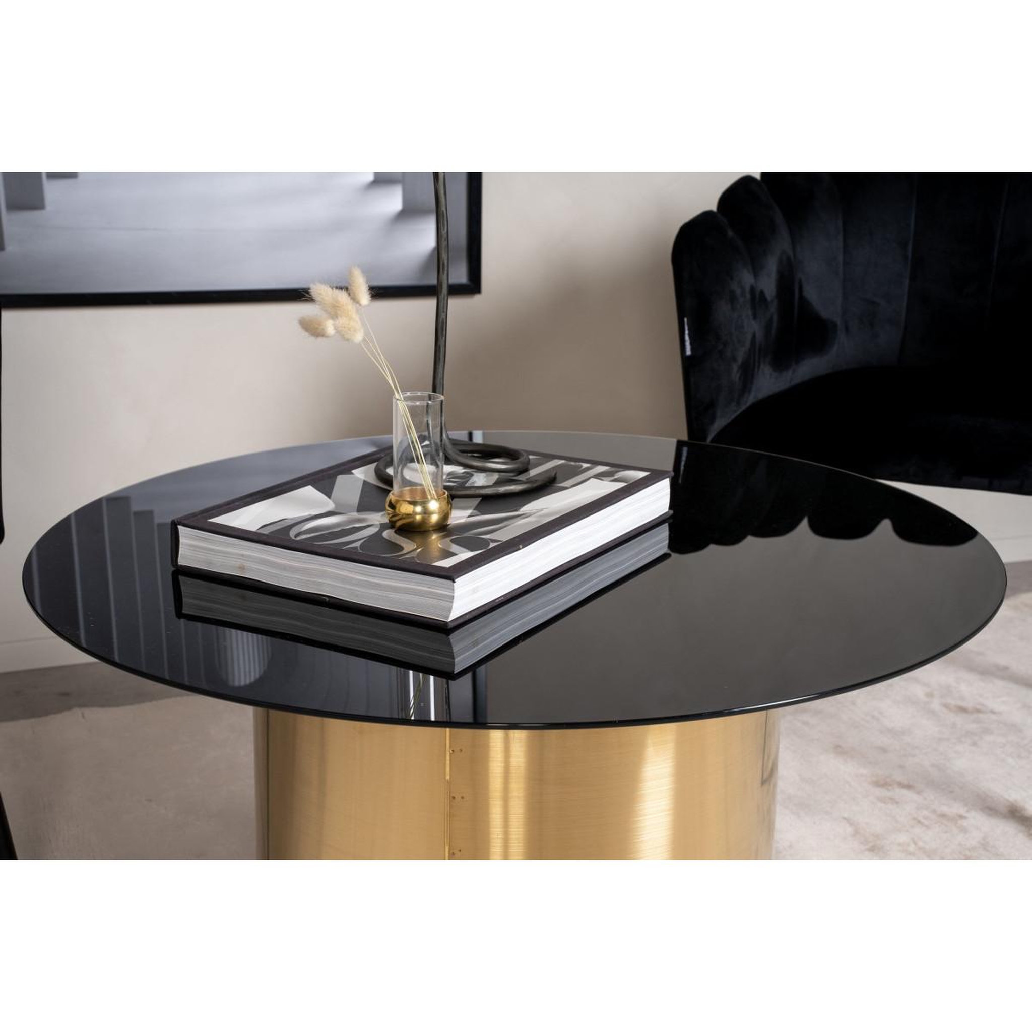 Voir la diapositive 5 : Paris Prix Table basse design  ystad  80cm noir & or