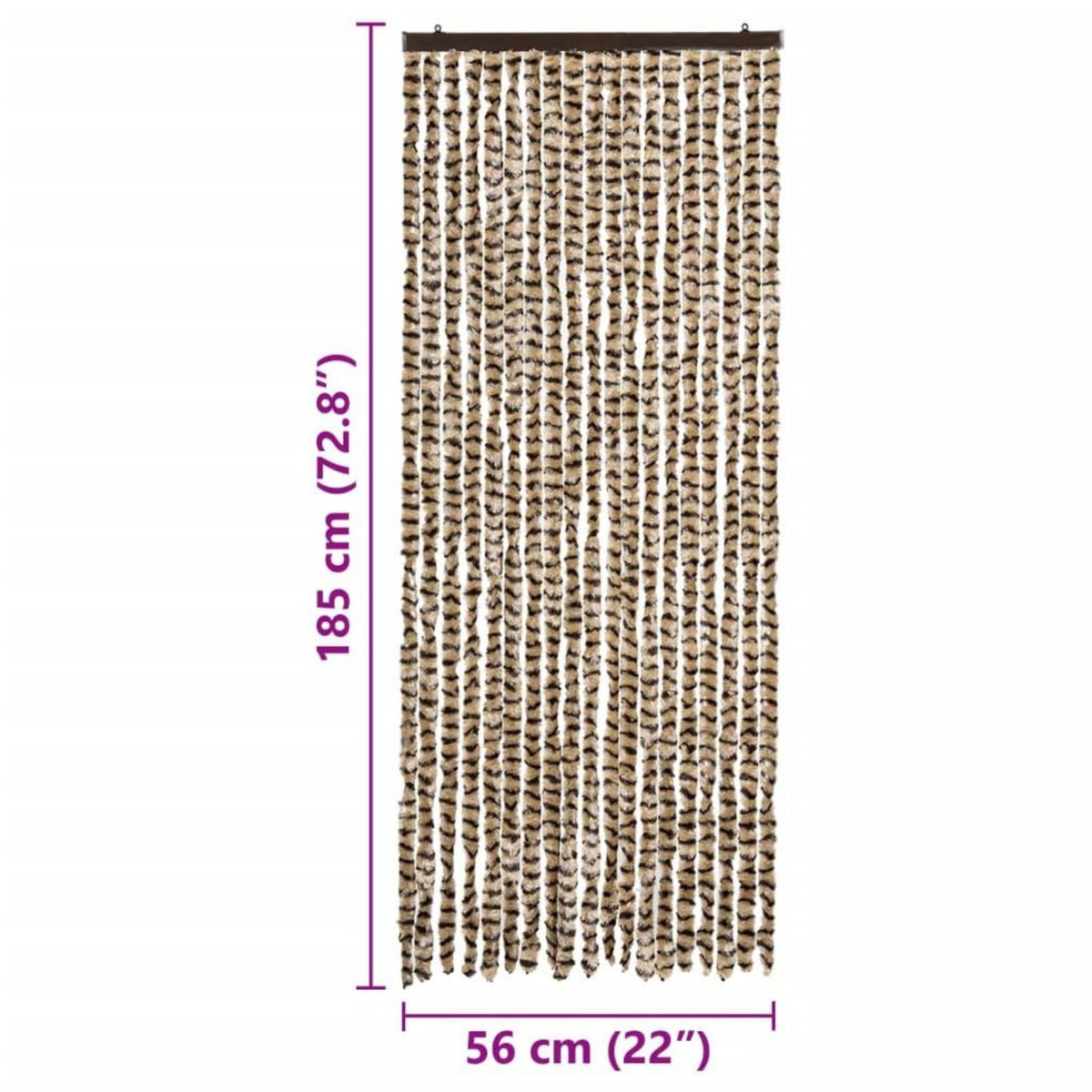 VIDAXL Moustiquaire Beige et marron 56x185 cm Chenille