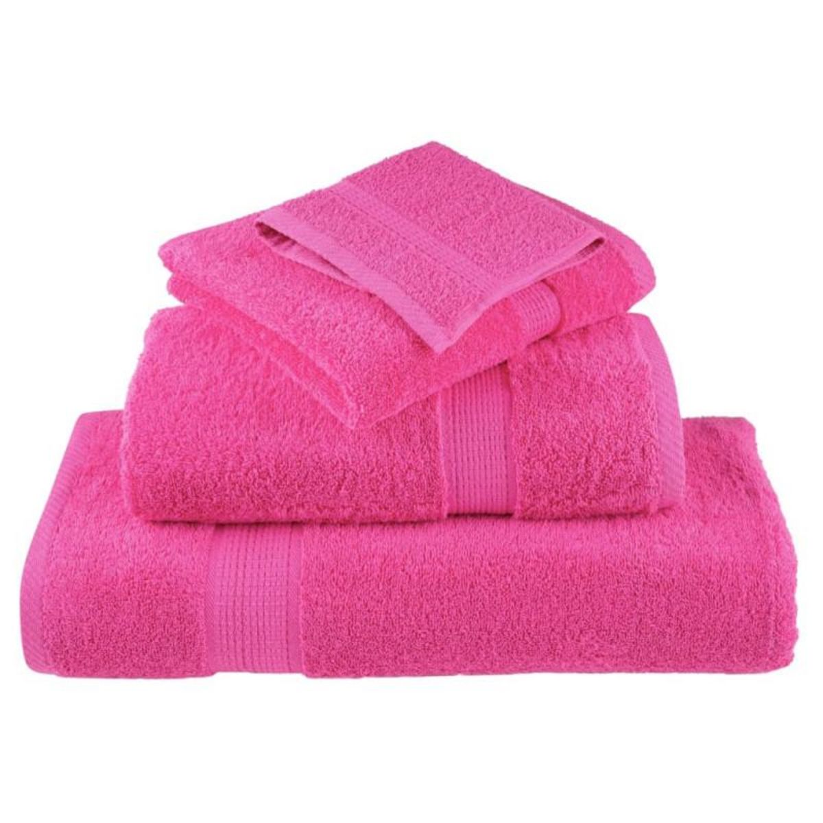 VIDAXL Serviettes de douche de qualité supérieure SOLUND 2 pcs rose