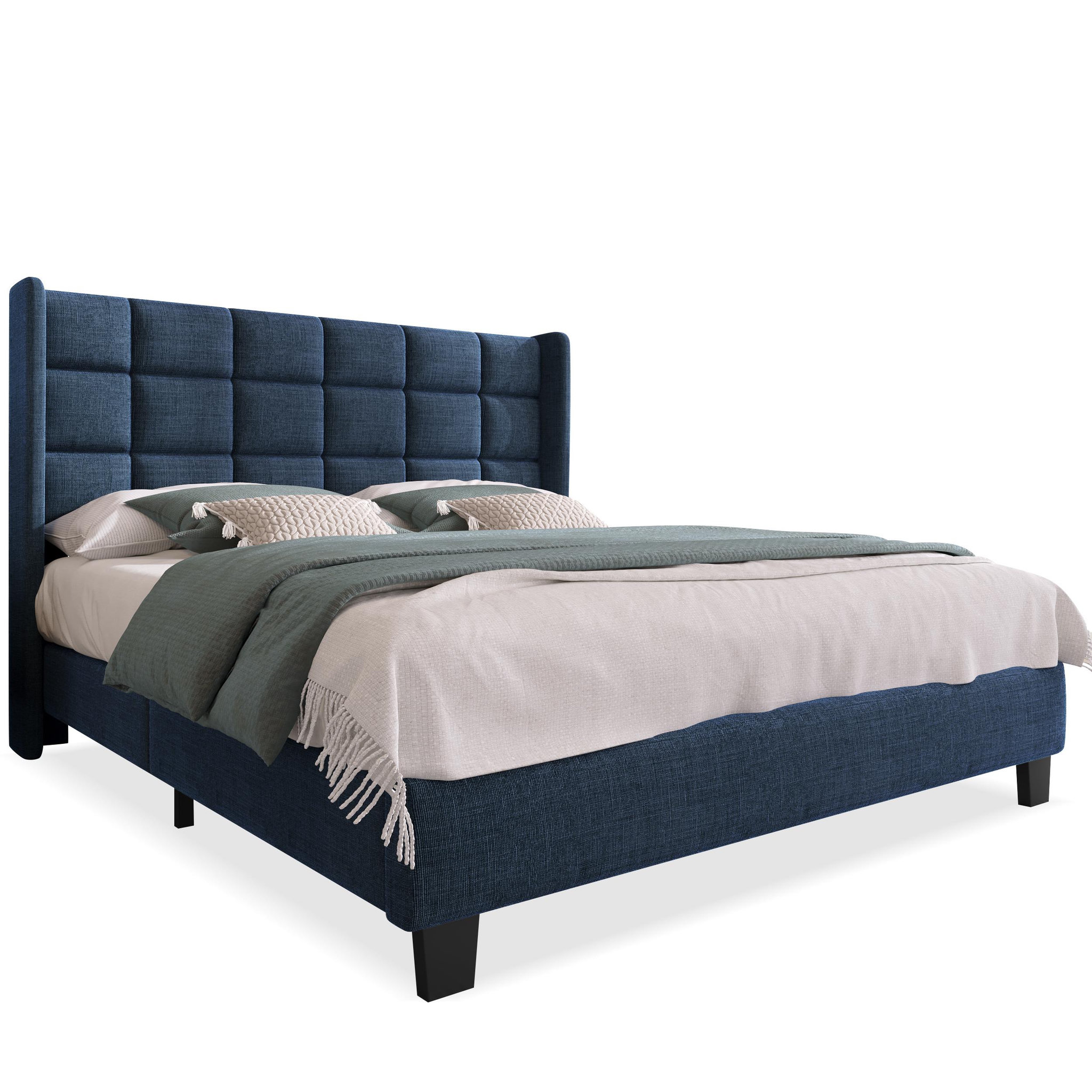 Voir la diapositive 1 : MERAX Lit simple avec sommier Lin