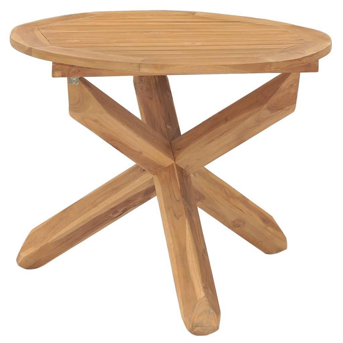 VIDAXL Table a dîner de jardin Ø90x75 cm Bois de teck massif