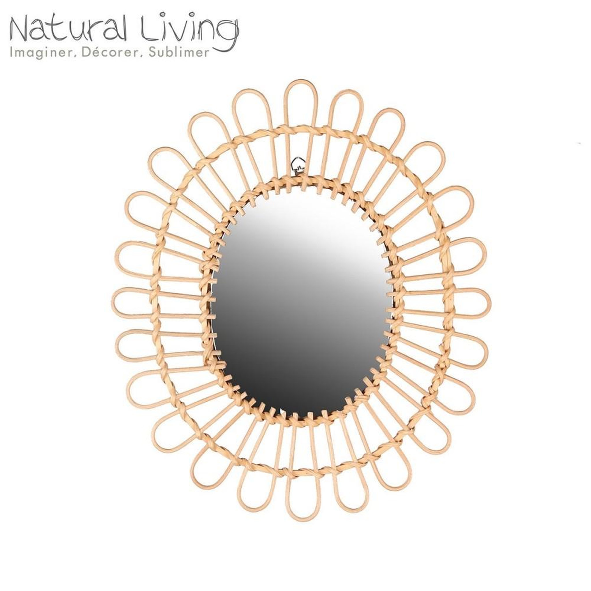 Voir la diapositive 3 : FORNORD Miroir Dalia rotin 34x39 cm