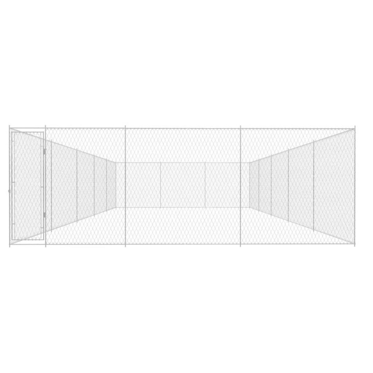 VIDAXL Chenil exterieur pour chiens Acier galvanise 950x570x185 cm