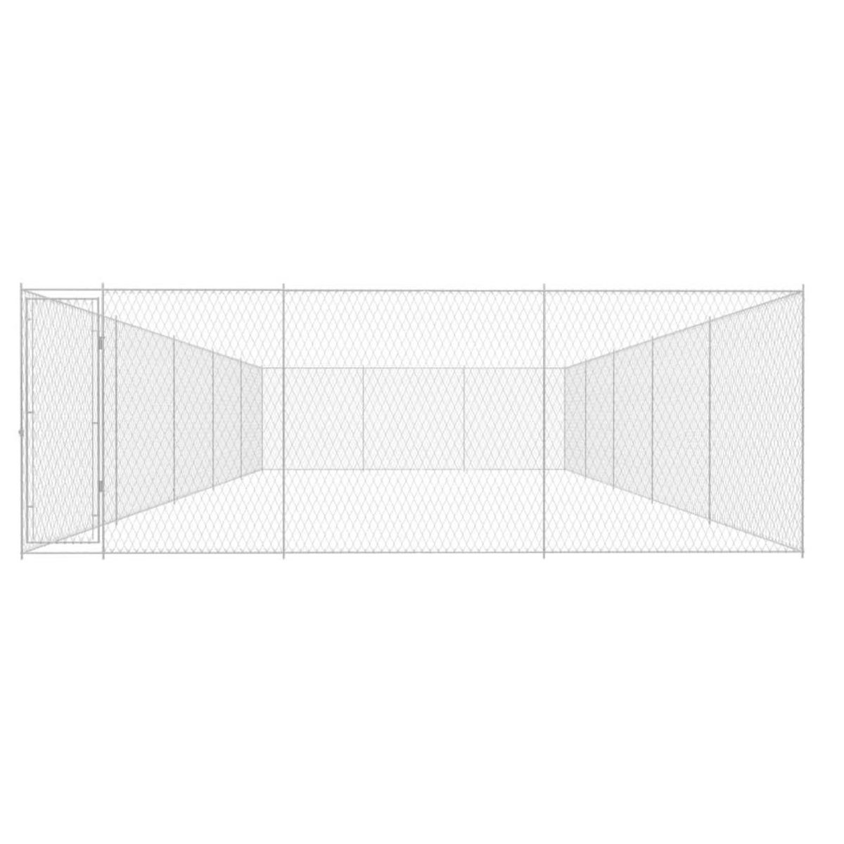 VIDAXL Chenil exterieur pour chiens Acier galvanise 950x570x185 cm