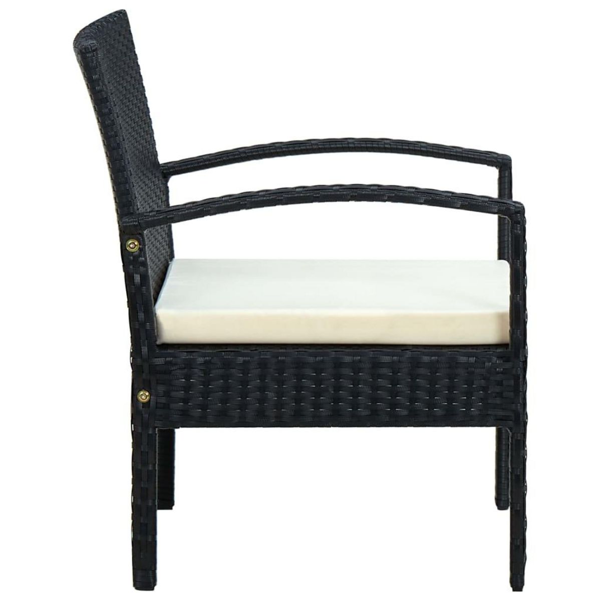 VIDAXL Chaise de jardin avec coussin Resine tressee Noir