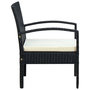 Voir la diapositive 3 : VIDAXL Chaise de jardin avec coussin Resine tressee Noir
