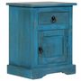 Voir la diapositive 1 : VIDAXL Table de chevet Bois de manguier massif 40x30x50 cm Bleu