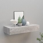 VIDAXL Etagere a tiroir murale Gris beton 60x23,5x10 cm MDF