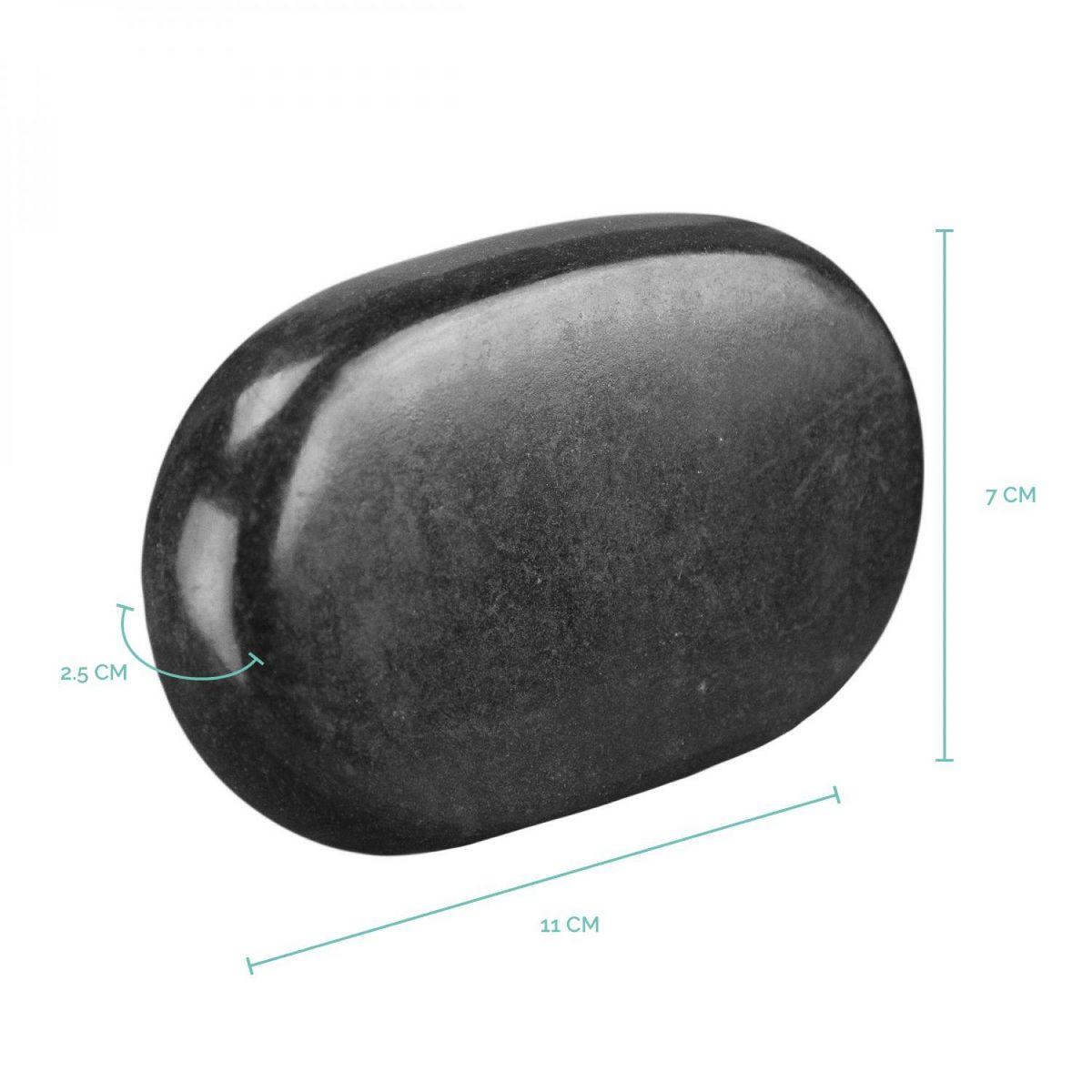 VIVEZEN Lot de 4 pierres chaudes pour massage en basalte naturel poli - Ovale - L