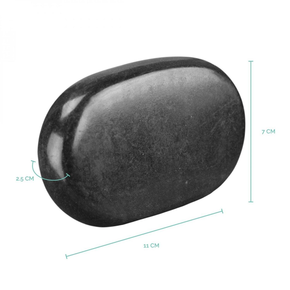 VIVEZEN Lot de 4 pierres chaudes pour massage en basalte naturel poli - Ovale - L