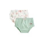 Petit Béguin Lot de 2 bloomers bébé en gaze de coton Arya. Coloris disponibles : Vert