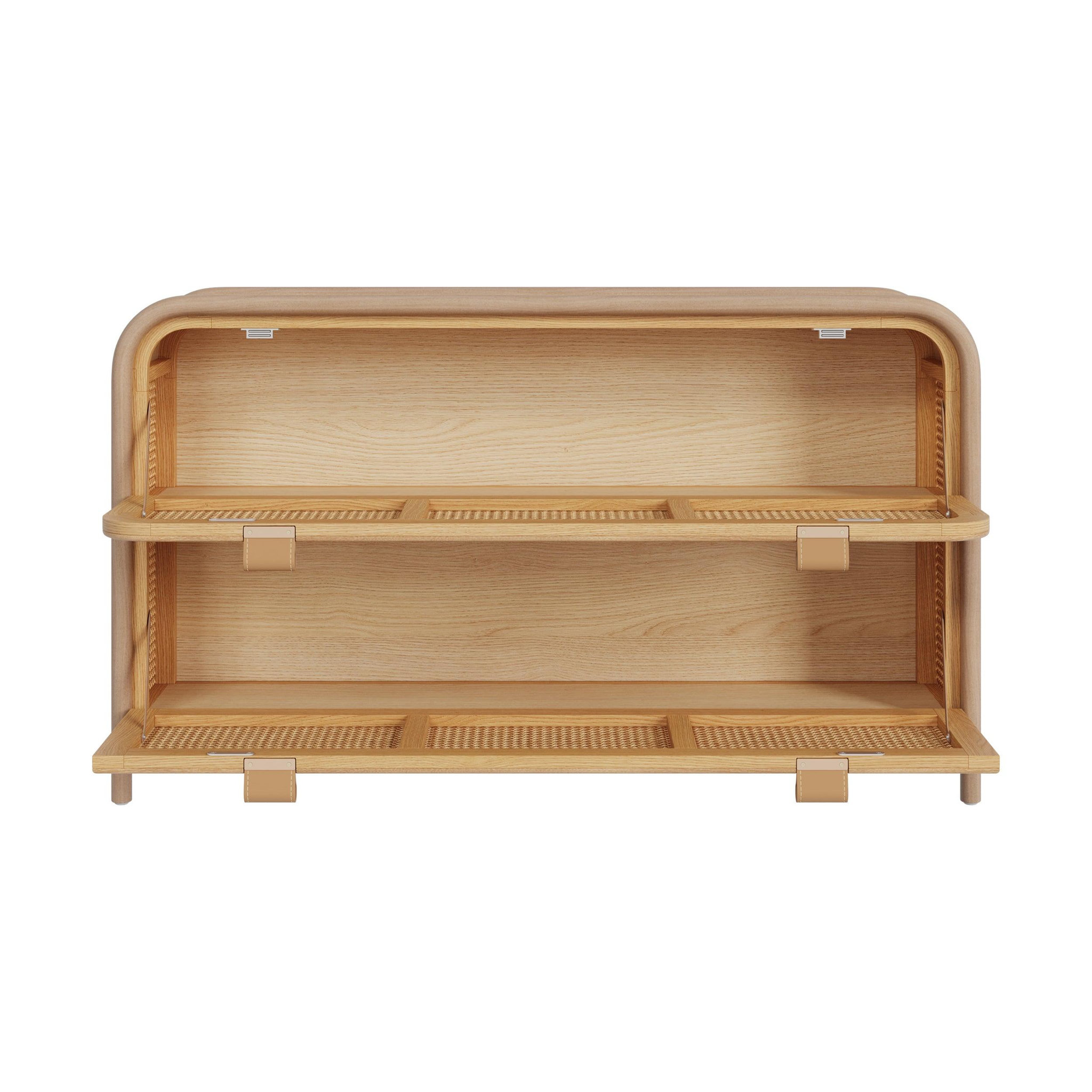 Voir la diapositive 6 : MAISON PAVANE Commode en rotin et bois massif, 2 portes abattantes-alata