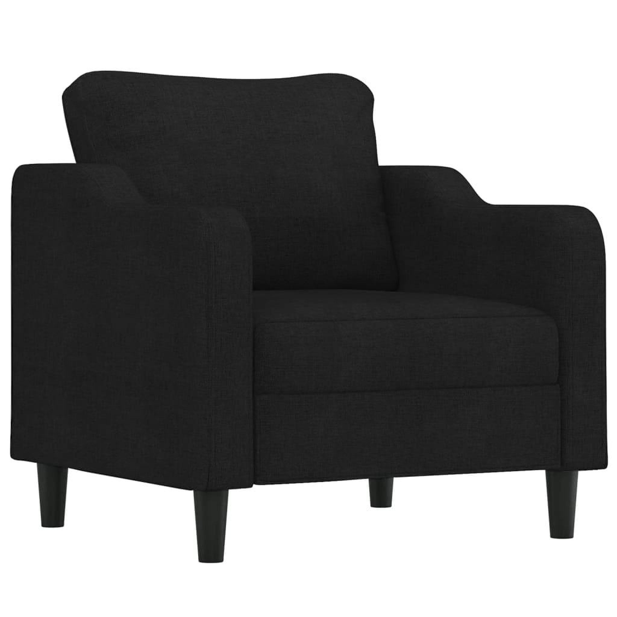 Voir la diapositive 3 : VIDAXL Ensemble de canapes 3 pcs avec coussins Noir Tissu