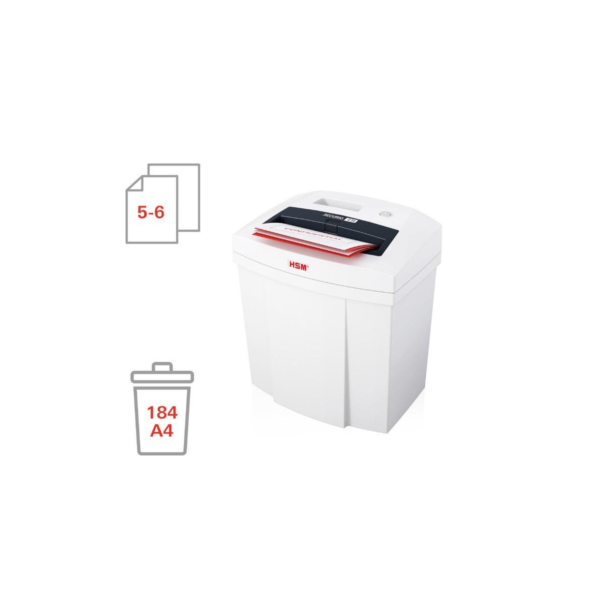 Voir la diapositive 3 : Hsm Destructeur de documents 5-6 feuilles coupe particules - 2253111