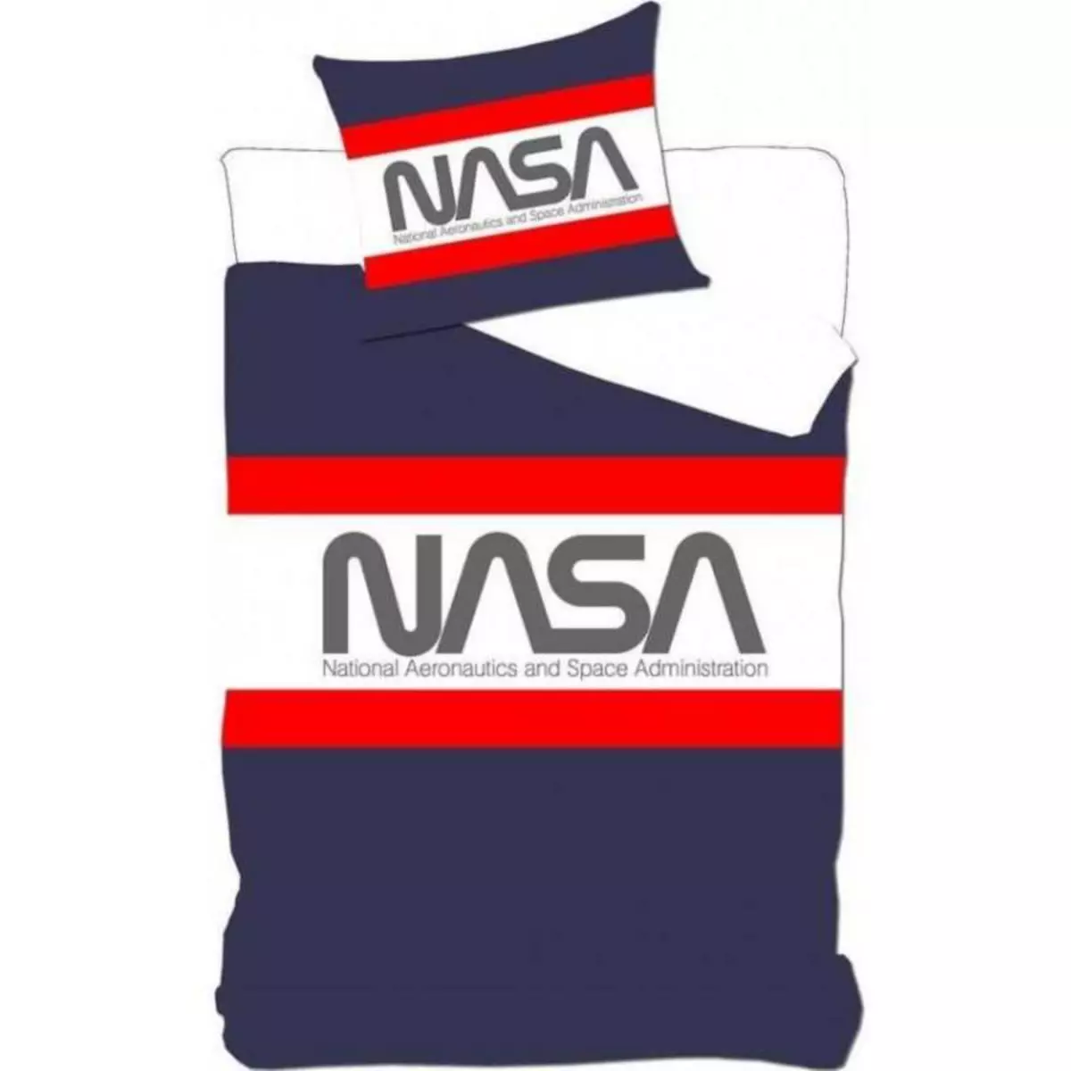 NASA La Nasa - Parure de Lit Enfant Astronaute - Housse de Couette 140x200 Taie d'Oreiller 63x63 cm