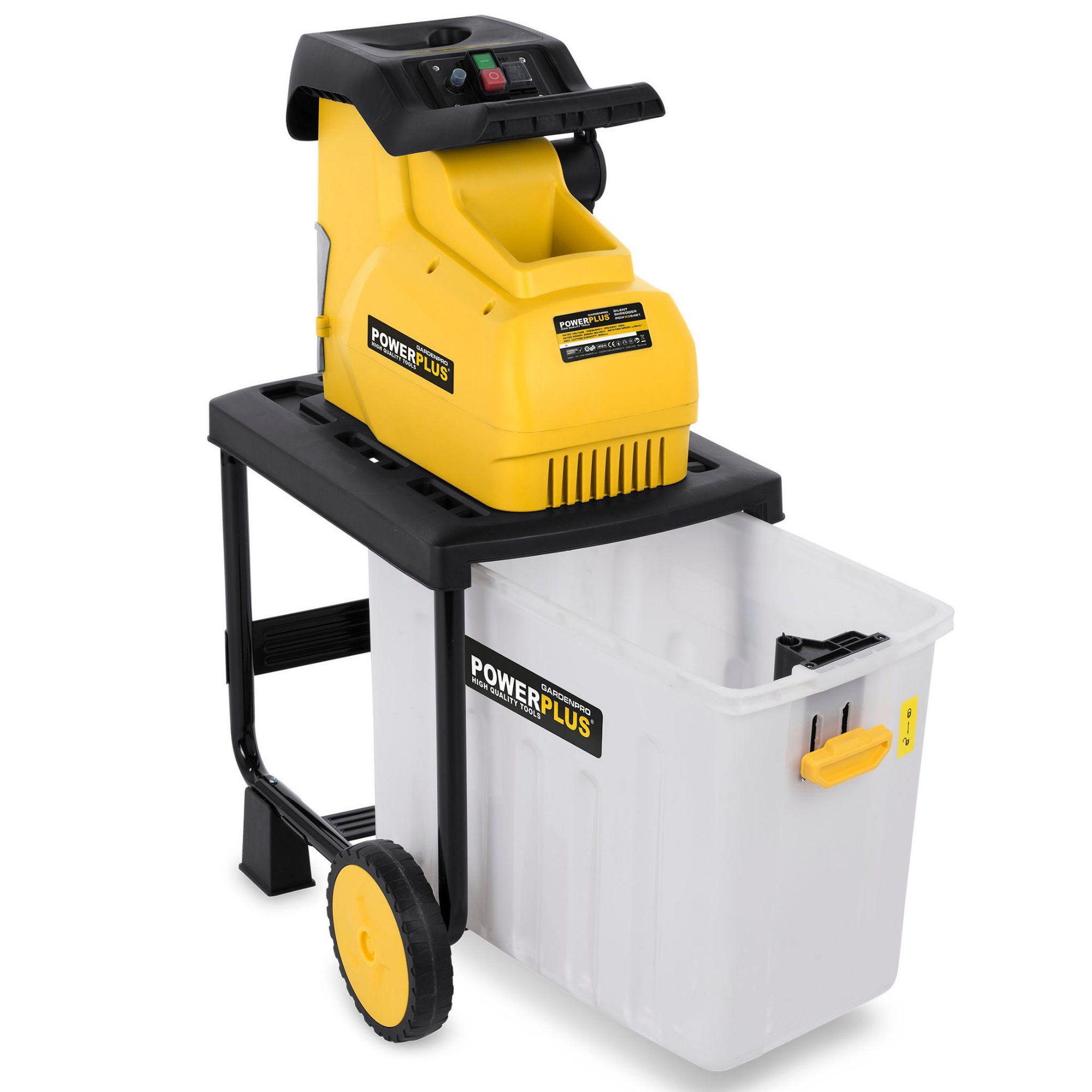 Voir la diapositive 3 : POWERPLUS Broyeur végétaux avec engrenage 2800w