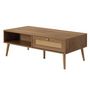 Voir la diapositive 6 : BEST MOBILIER Goto - table basse - effet bois et cannage - 1 tiroir et 1 niche - 110 cm