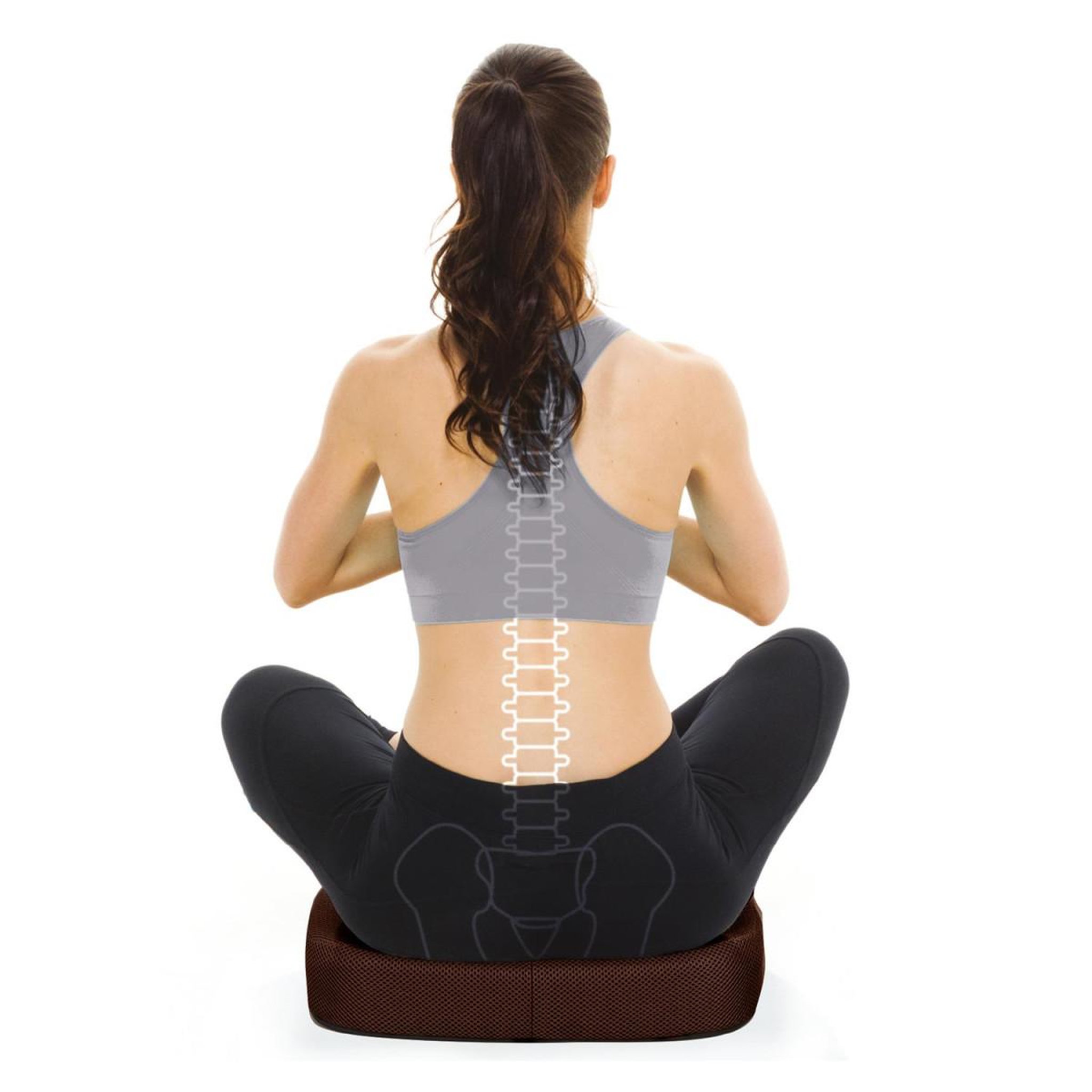 Voir la diapositive 5 : SENSLY Coussin de Posture  Spécial Coccyx  42cm Marron
