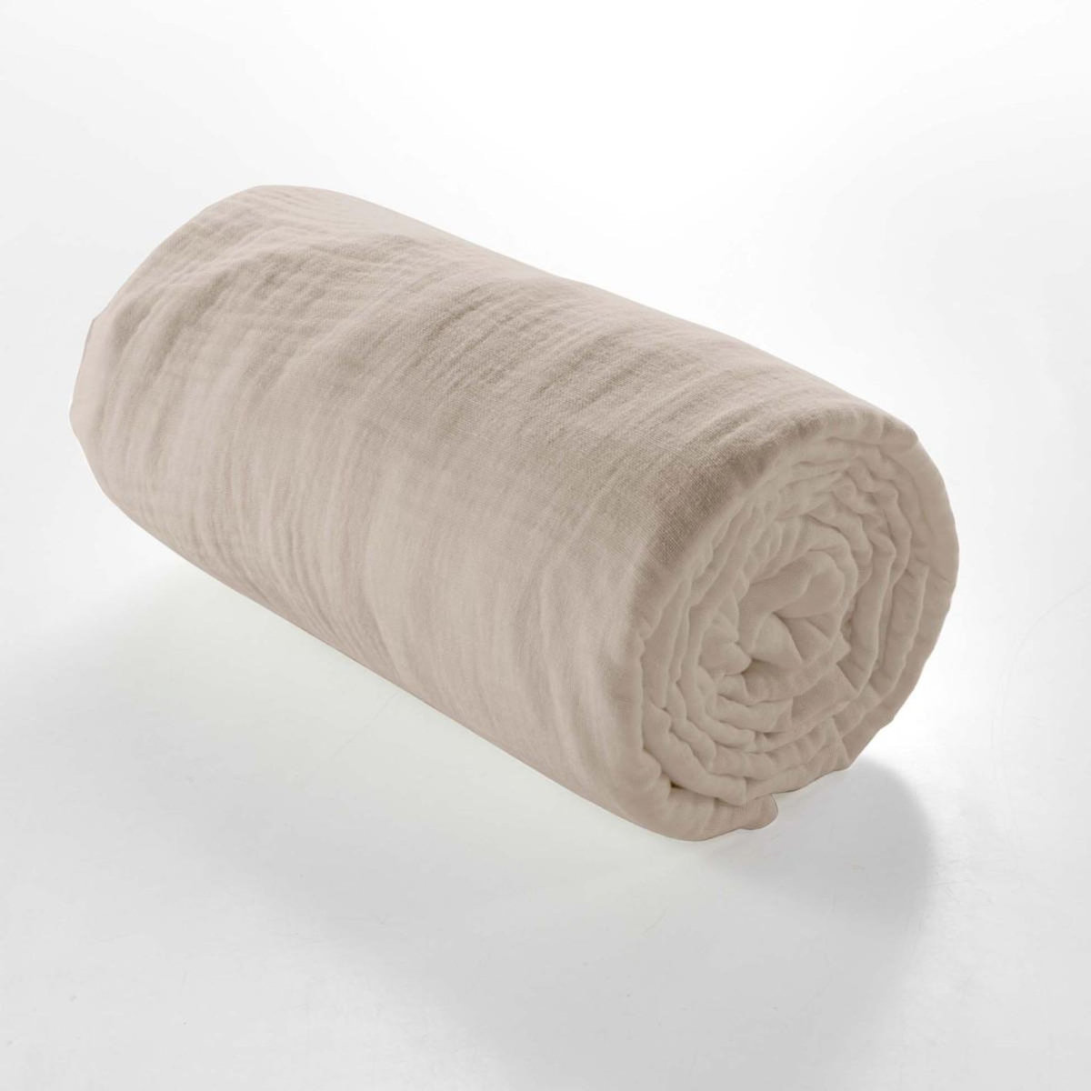 Paris Prix Drap Housse en Gaze de Coton  Angelia  140x190cm Sable