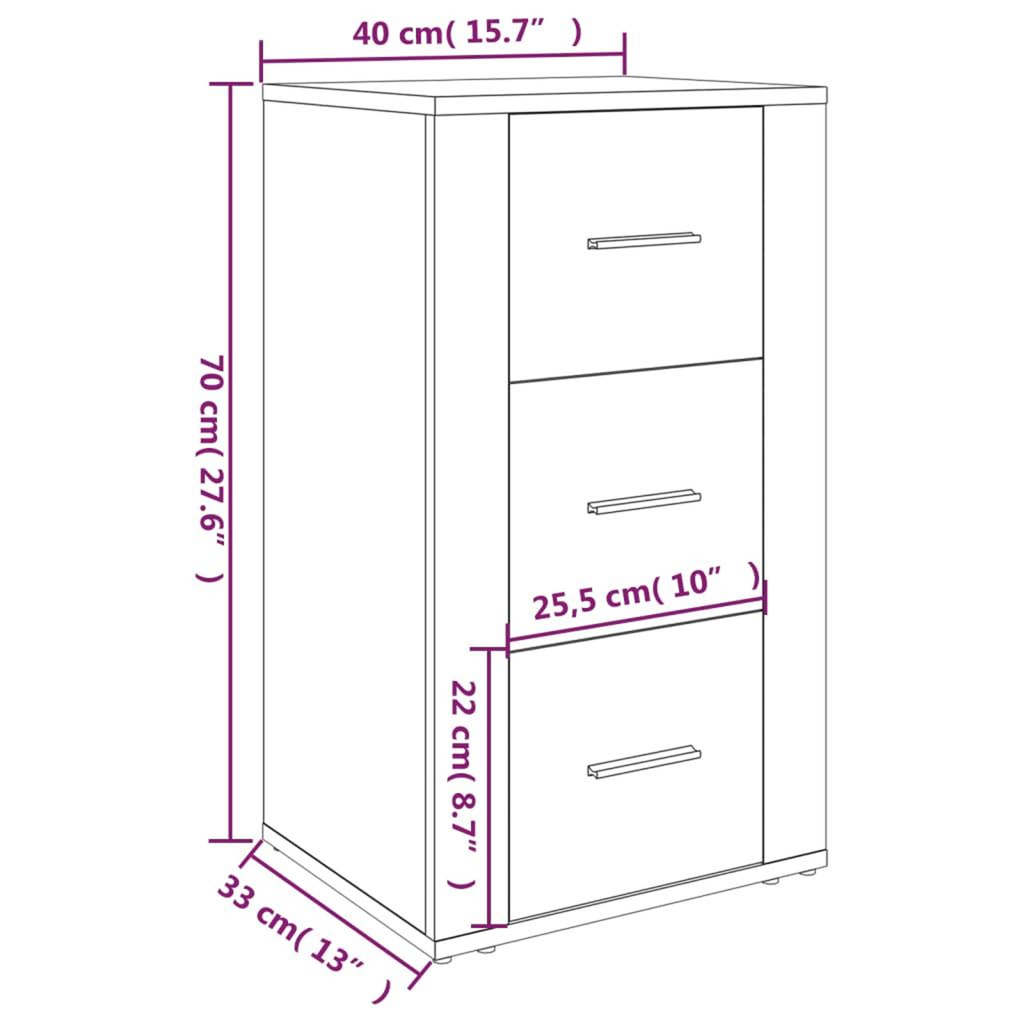 Voir la diapositive 6 : VIDAXL Buffet Sonoma gris 40x33x70 cm Bois d'ingenierie