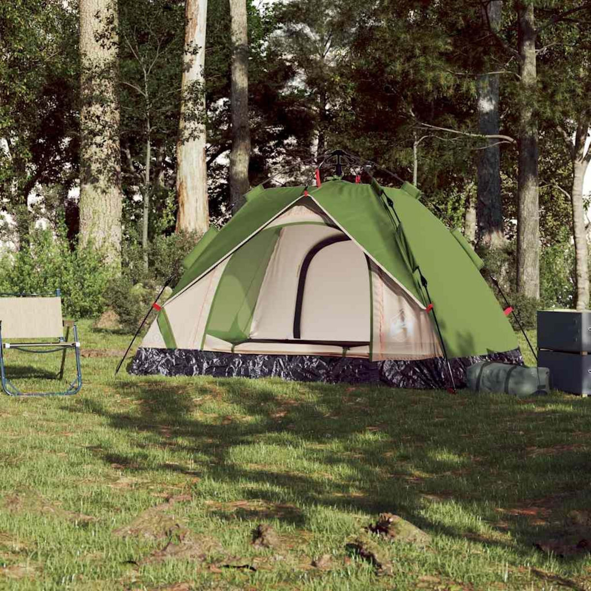 VIDAXL Tente de camping a dome 2 personnes vert liberation rapide