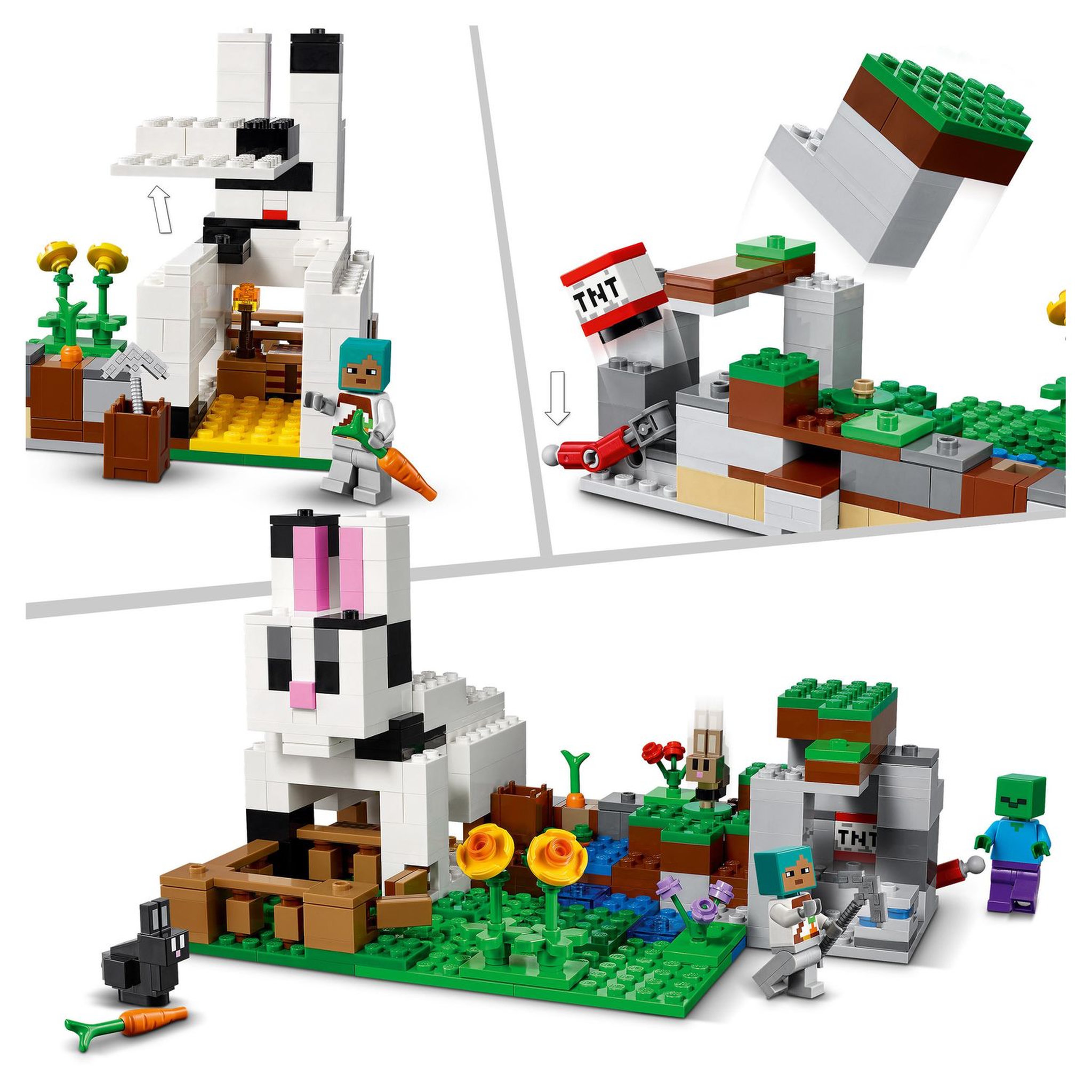 Voir la diapositive 5 : LEGO Minecraft 21181 - Le Ranch Lapin Set de Construction Maison, Ferme avec Animaux