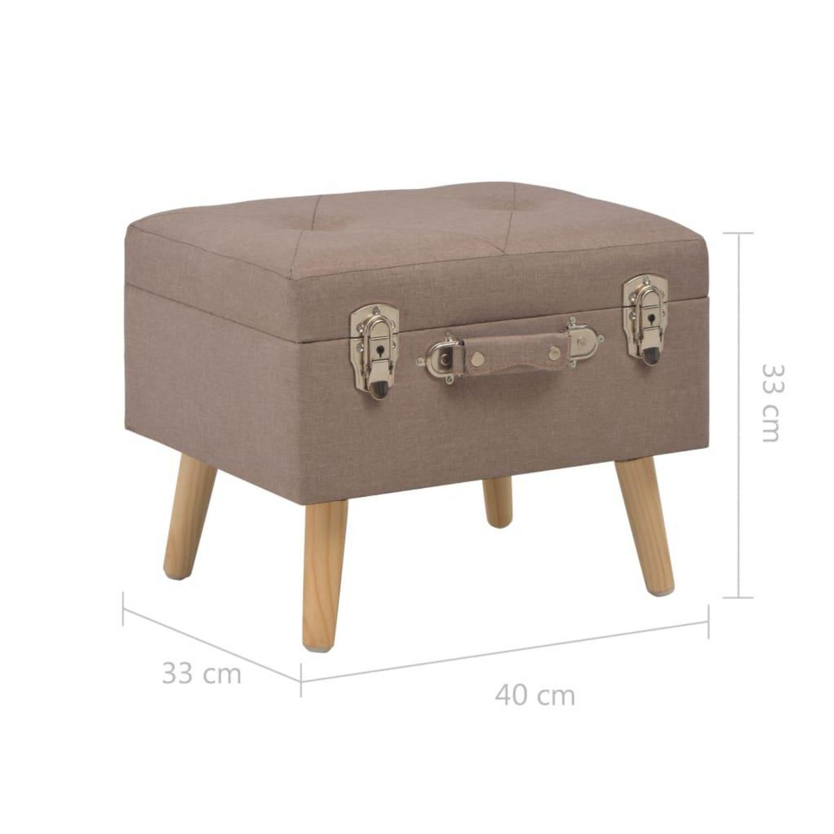 VIDAXL Tabourets de rangement lot de 3 Marron Tissu