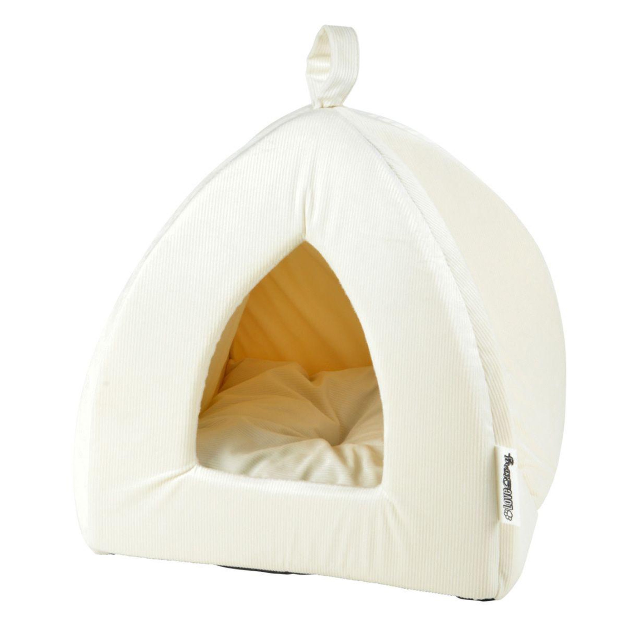 Voir la diapositive 1 : LOVE STORY Tente Pour Chat Velours  Crafty  38cm Écru