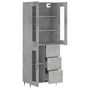 Voir la diapositive 4 : VIDAXL Buffet haut Gris beton 69,5x34x180 cm Bois d'ingenierie