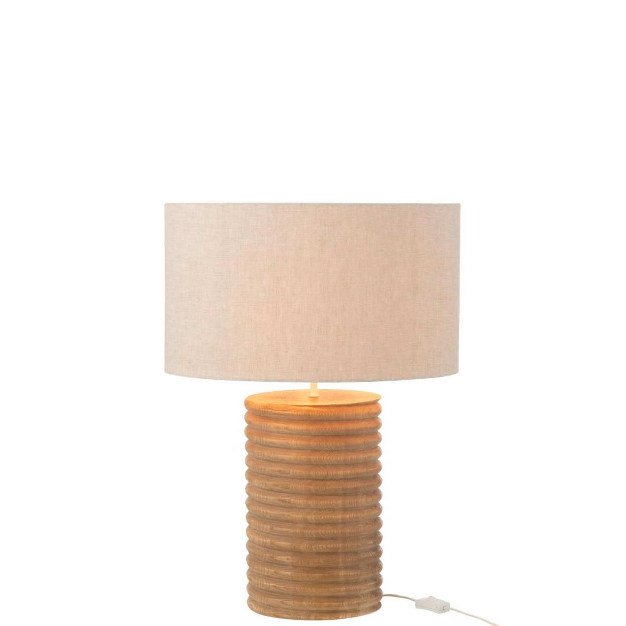 Voir la diapositive 2 : J-LINE Lampe à poser filetage en bois  ailanthus  70cm naturel