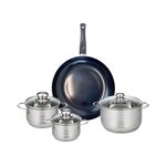 ELO Ensemble de 1 Poêle de cuisson 32 cm et 3 faitouts 14, 16 et 20 cm Elo Prima Brillant