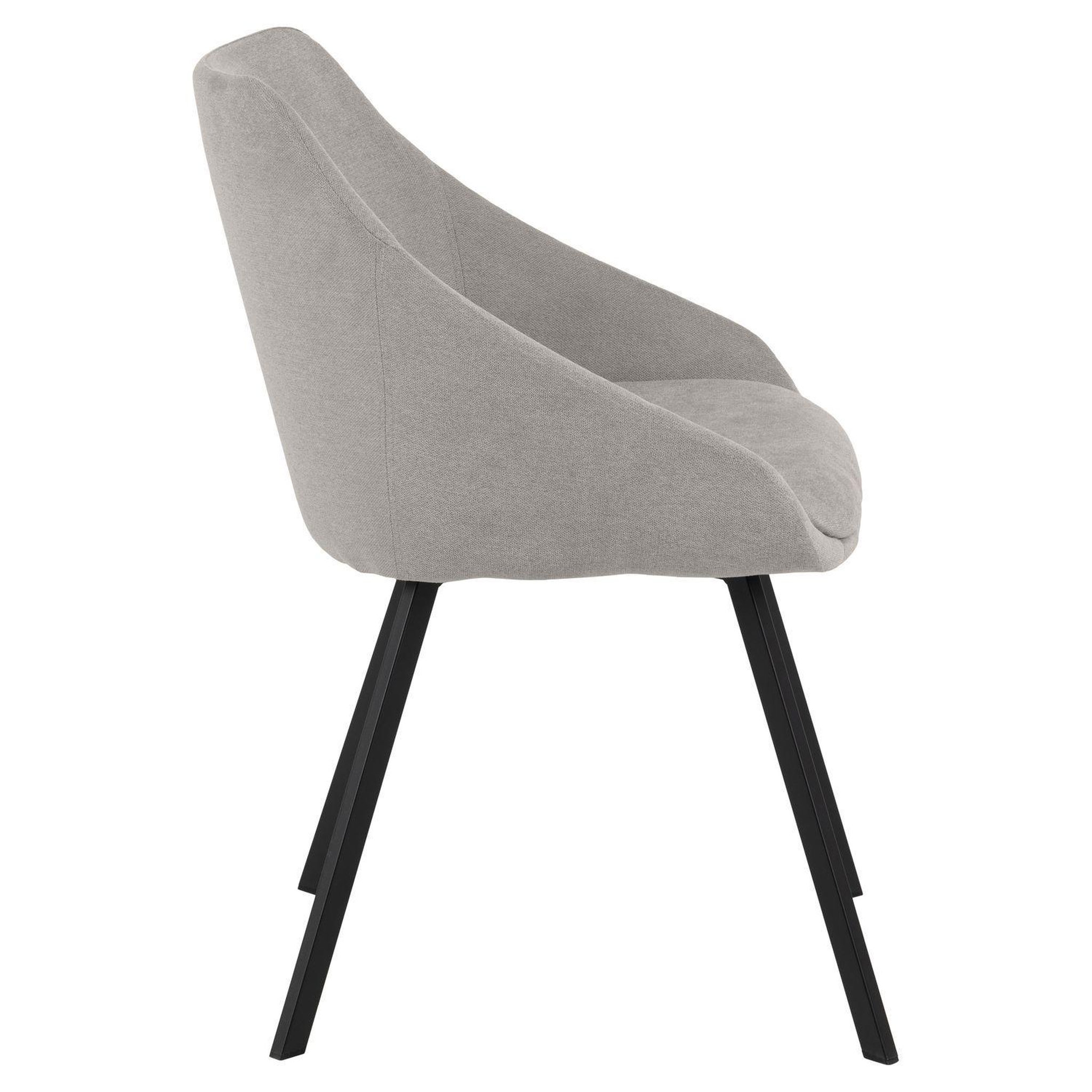 Voir la diapositive 3 : TOILINUX Lot de 2 fauteuils de table Maxine en tissu - Gris