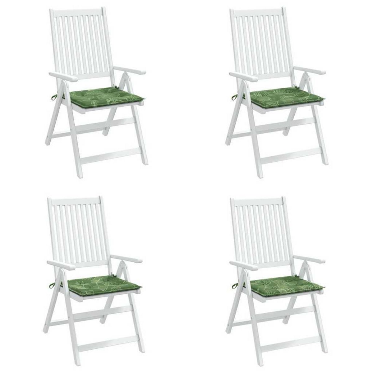 VIDAXL Coussins de chaise lot de 4 motif de feuilles 40x40x3 cm tissu
