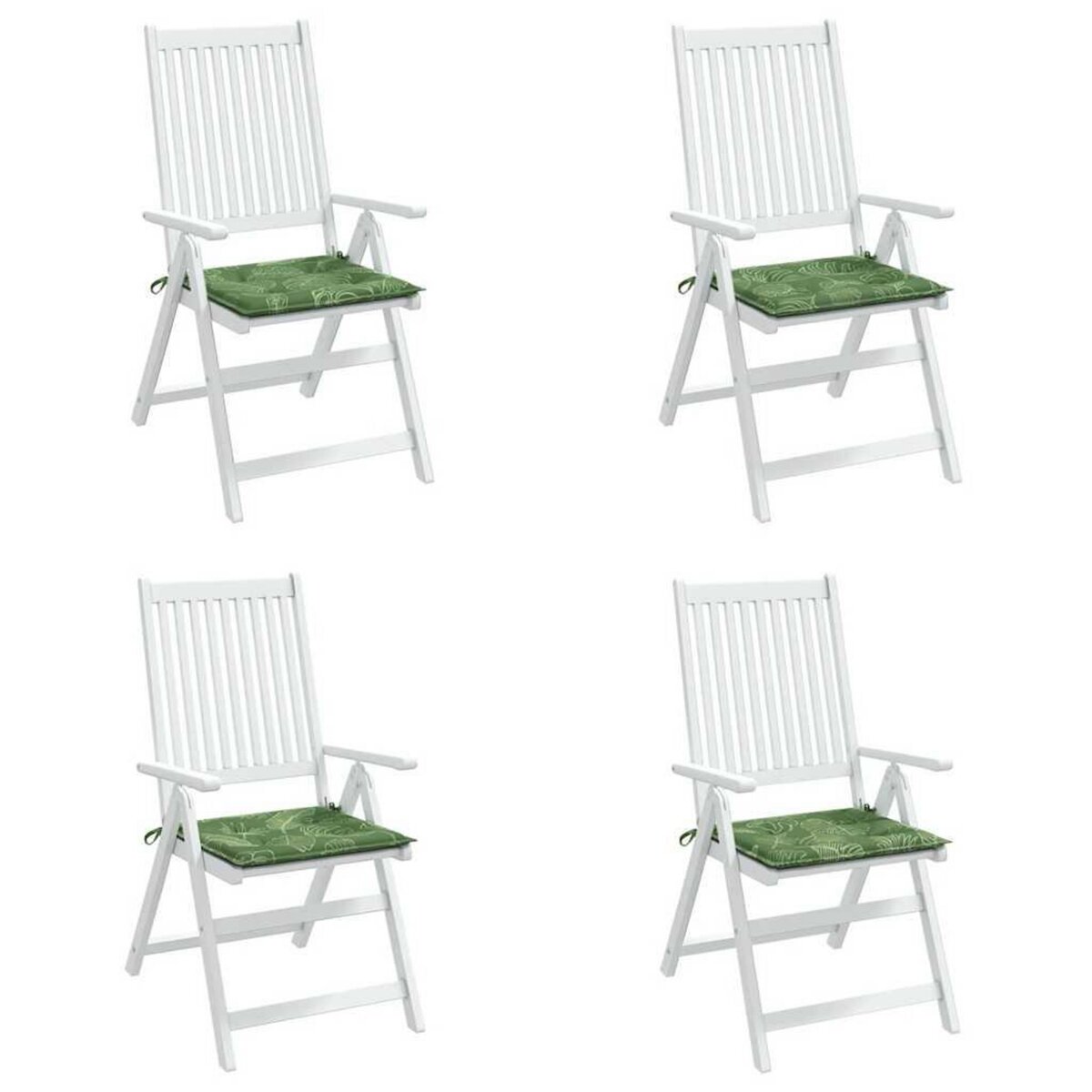 VIDAXL Coussins de chaise lot de 4 motif de feuilles 40x40x3 cm tissu