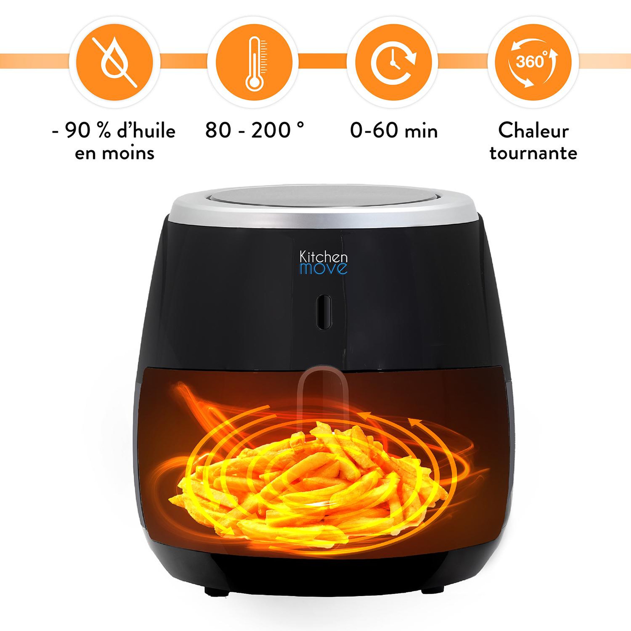 Voir la diapositive 5 : Kitchen move Friteuse sans huile 6.4l 1.3kg 2000w - bat-25a