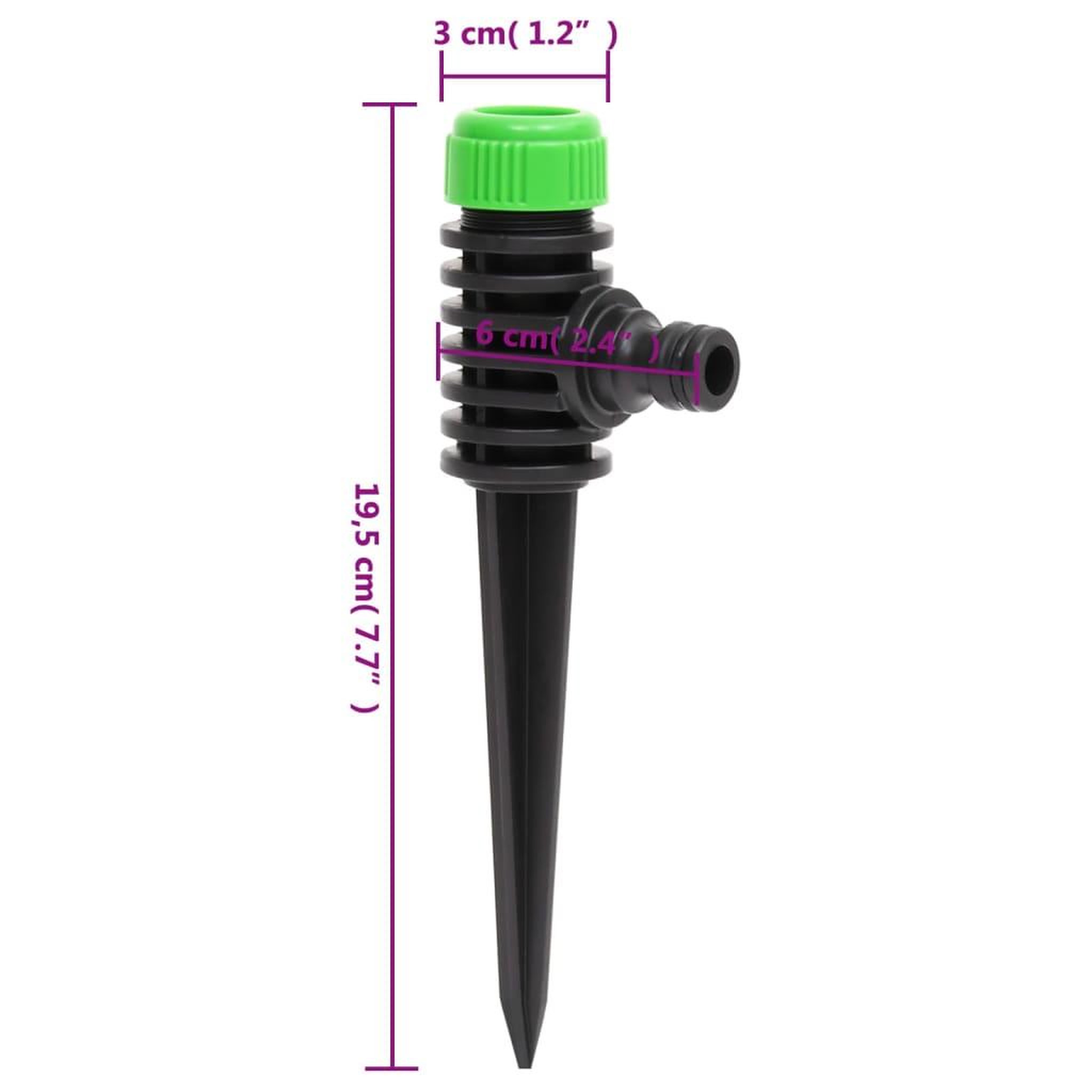 Voir la diapositive 6 : VIDAXL Arroseurs rotatifs 6 pcs vert et noir 3x6x19,5 cm ABS et PP