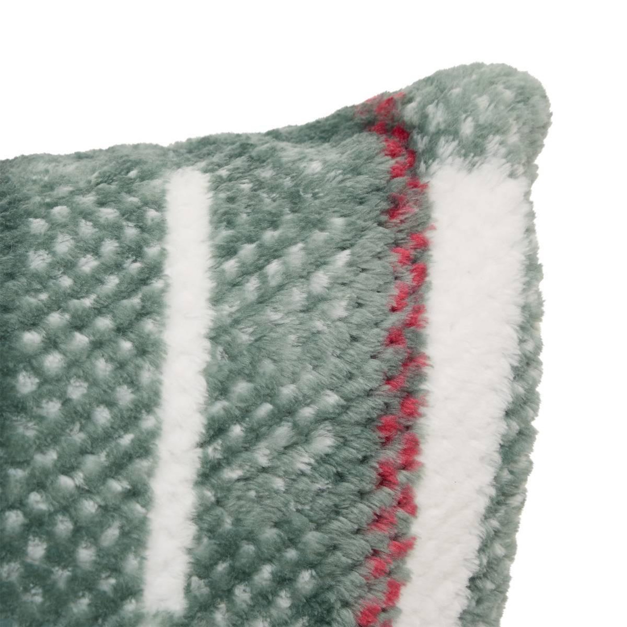 Voir la diapositive 2 : ATMOSPHERA Coussin jacquard en flanelle  lary  40x40cm vert foncé