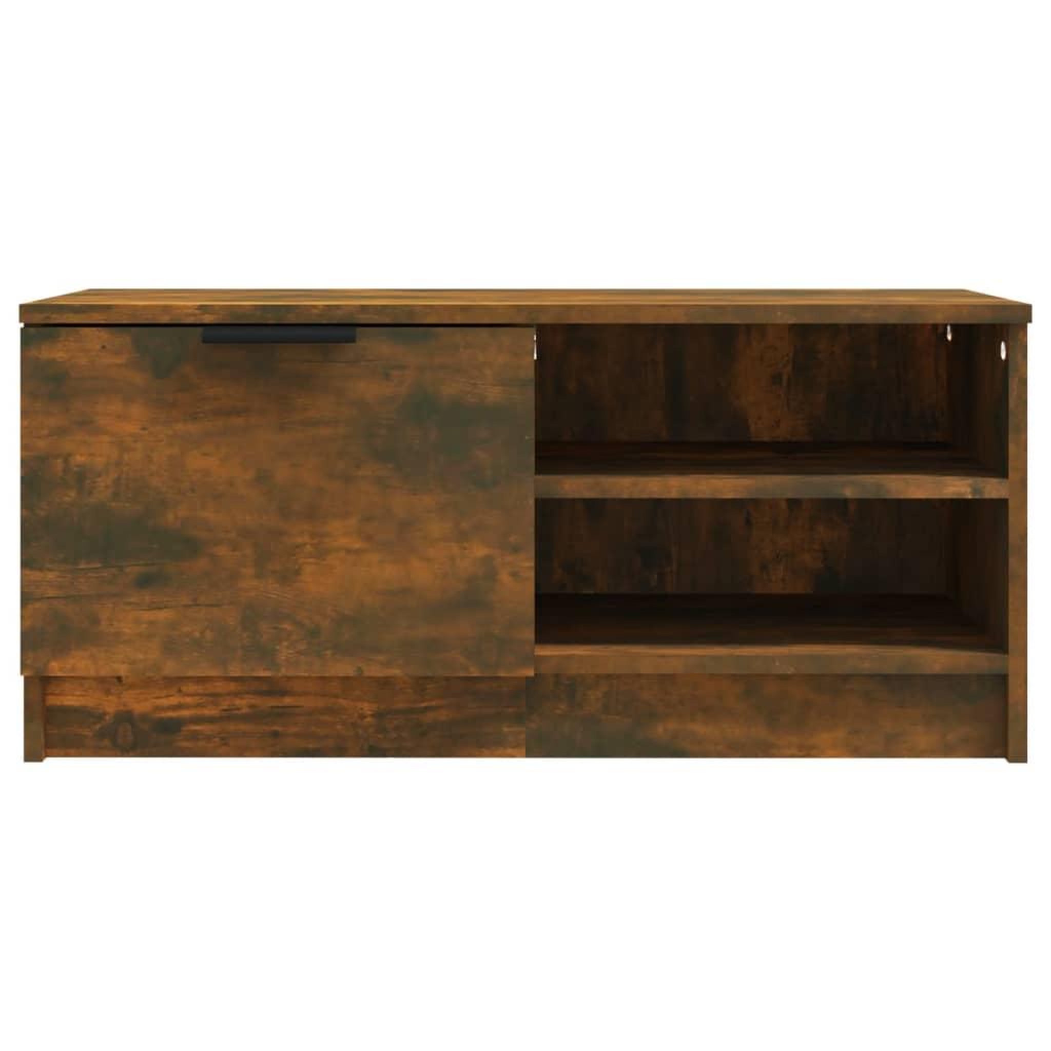 Voir la diapositive 5 : VIDAXL Meuble TV Chene fume 80x35x36,5 cm Bois d'ingenierie