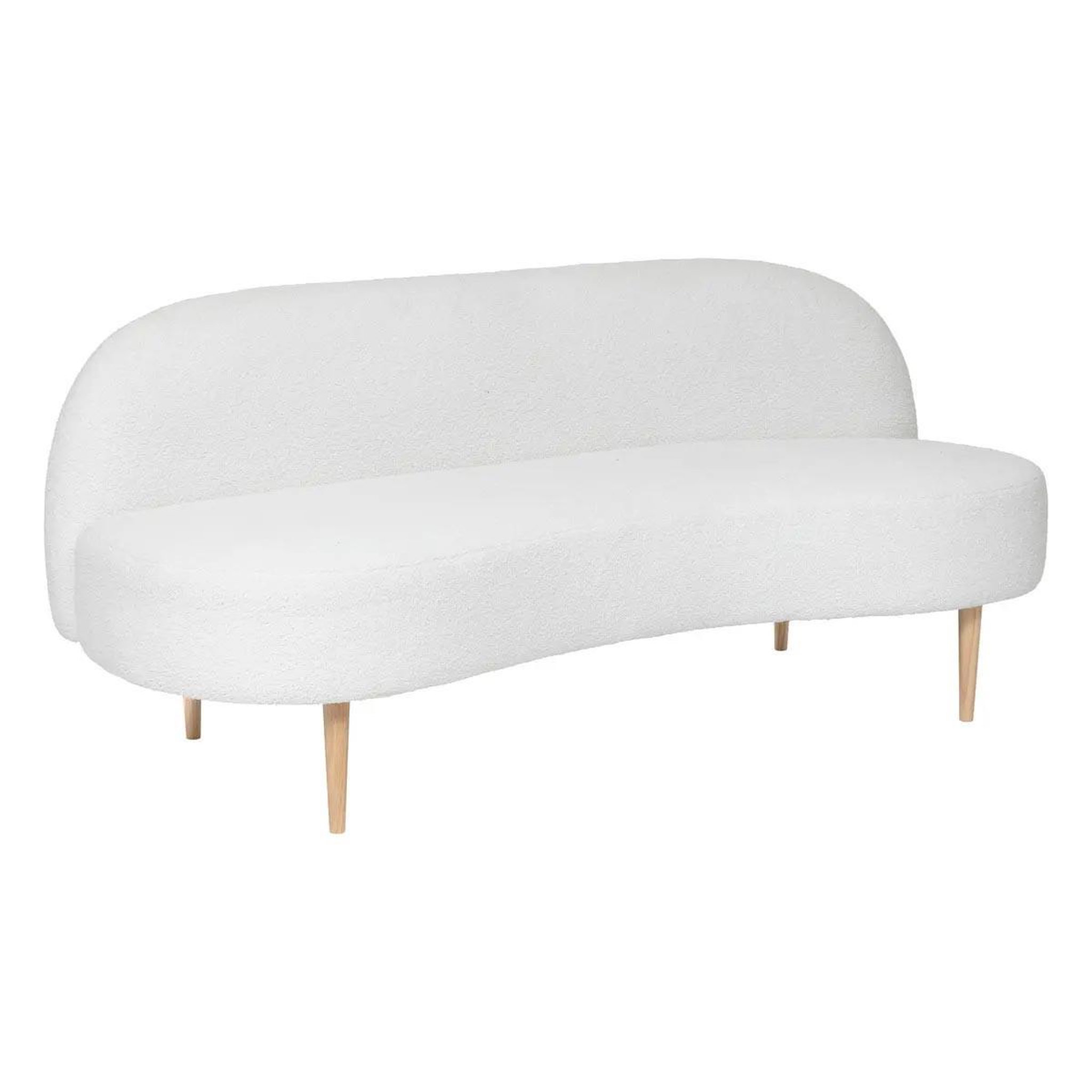ATMOSPHERA Canapé 2 places en tissu bouclette  insi  172cm blanc