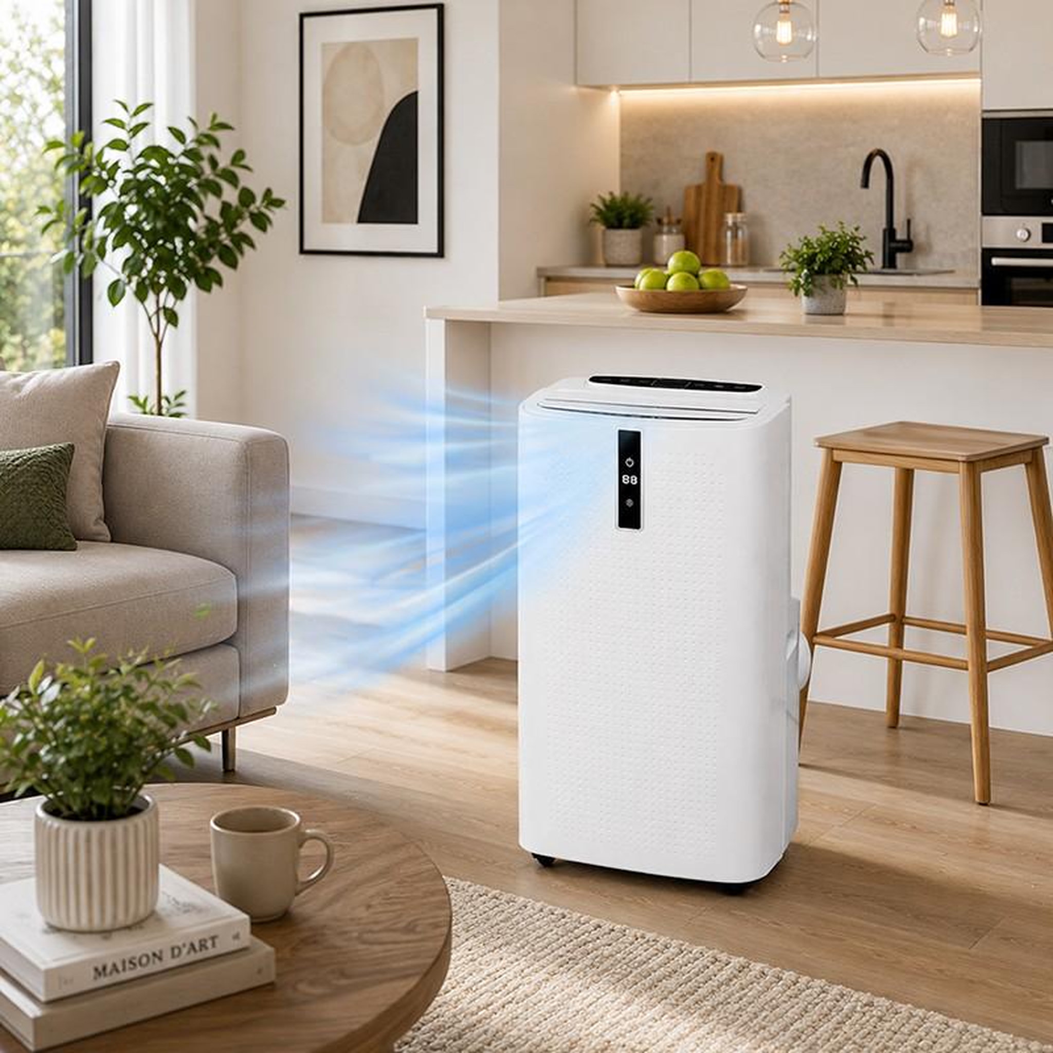 Voir la diapositive 3 : F&F Climatiseur mobile 4 en 1 - 12 000 btu - chauffage - déshumidificateur